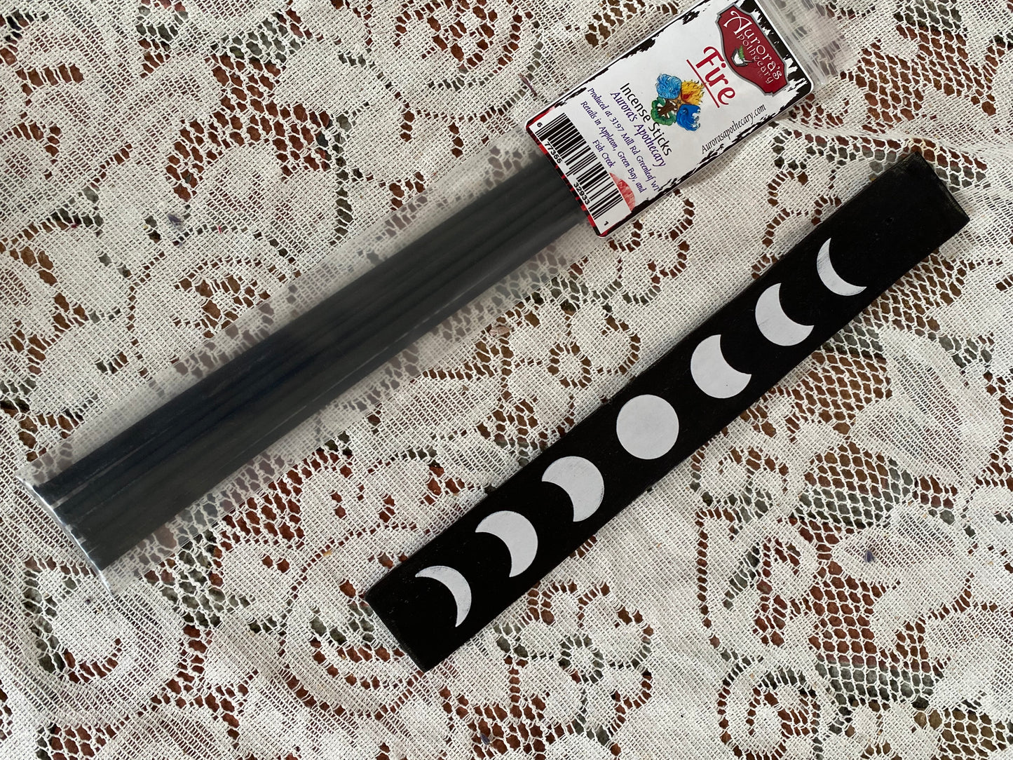 Moon Phases Stick Incense Ash Catcher - Celestial Zen Holder