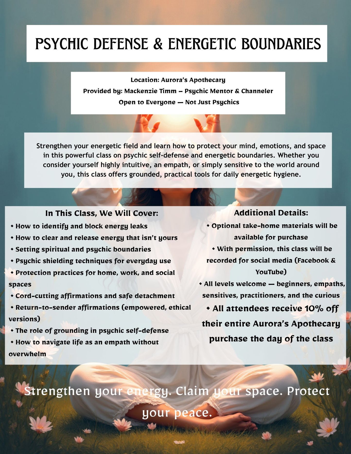 Psychic Defense & Energetic Boundaries Class