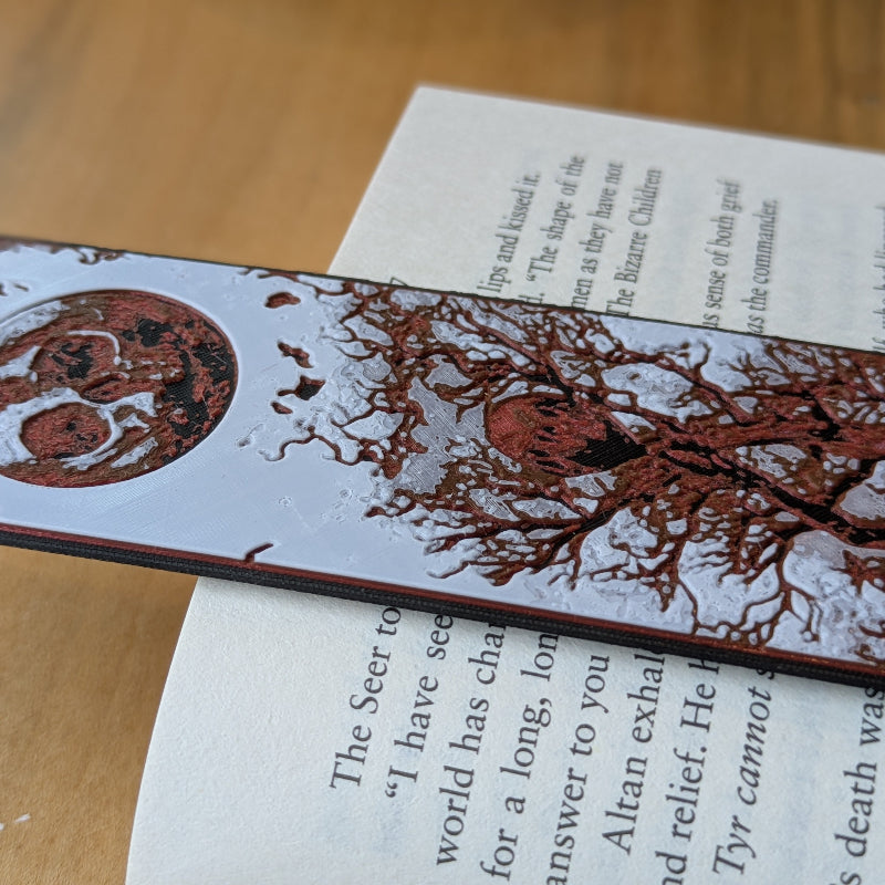 Full Moon Raven Bookmark, Gothic Tree Silhouette