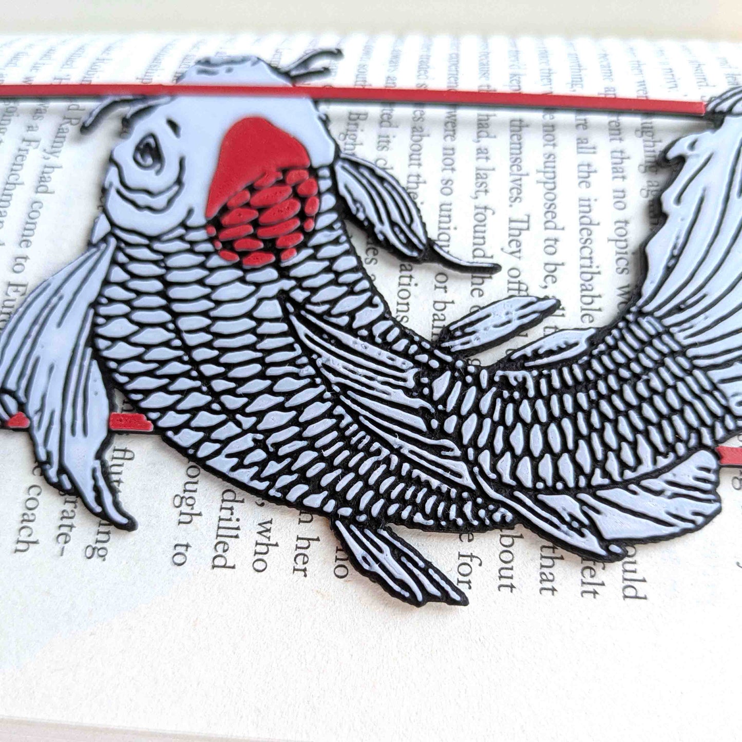 Koi Fish Japanese Bookmark Art Tassel Reader Gift
