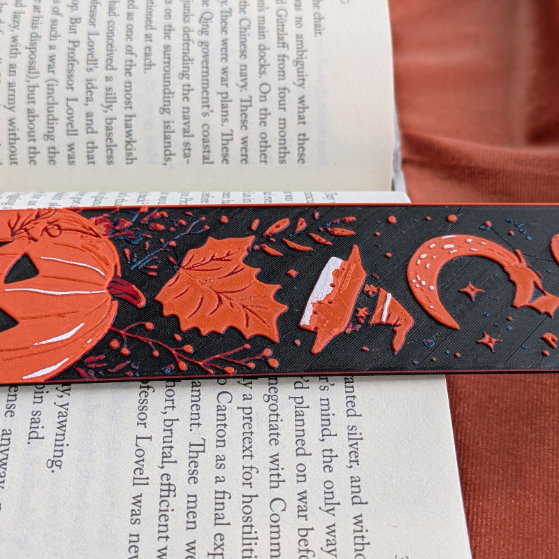 Pumpkin Moon Illustrated Bookmark 2x6 Art Bookmark Reader Gift