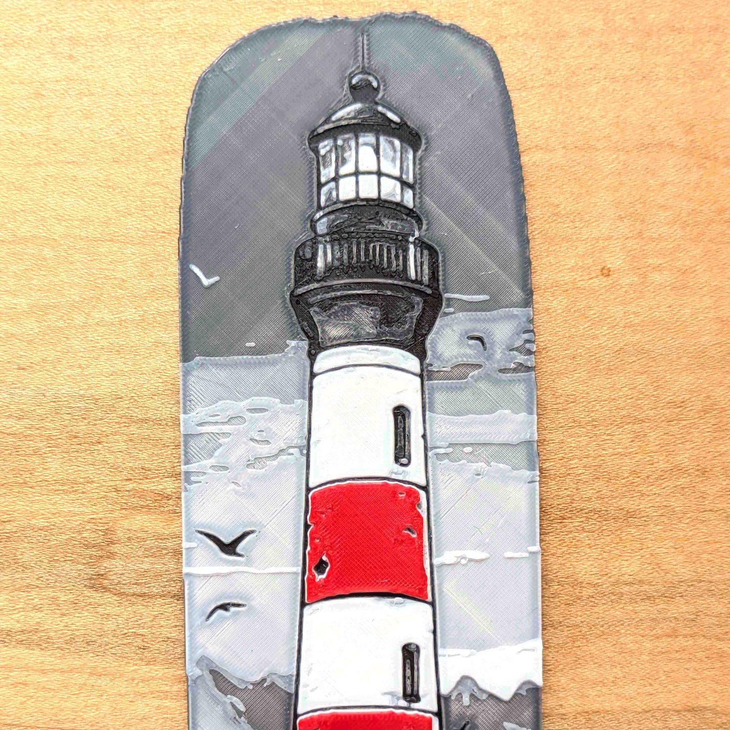 Striped Lighthouse Coastal Bookmark Art Reading Gift