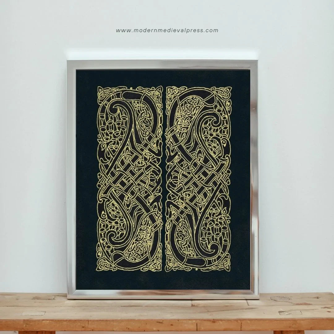 Celtic Knot Intertwined Birds Fine Art Print Book of Kells