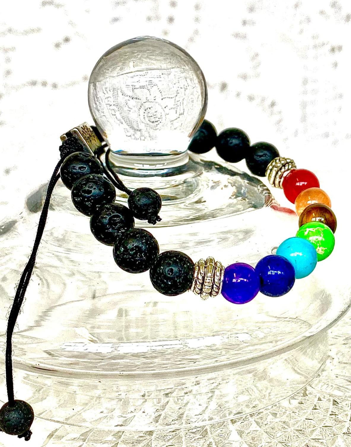 Chakra Scent Diffuser Bracelet with Natural Stones for Essential Oil Aromatherapy