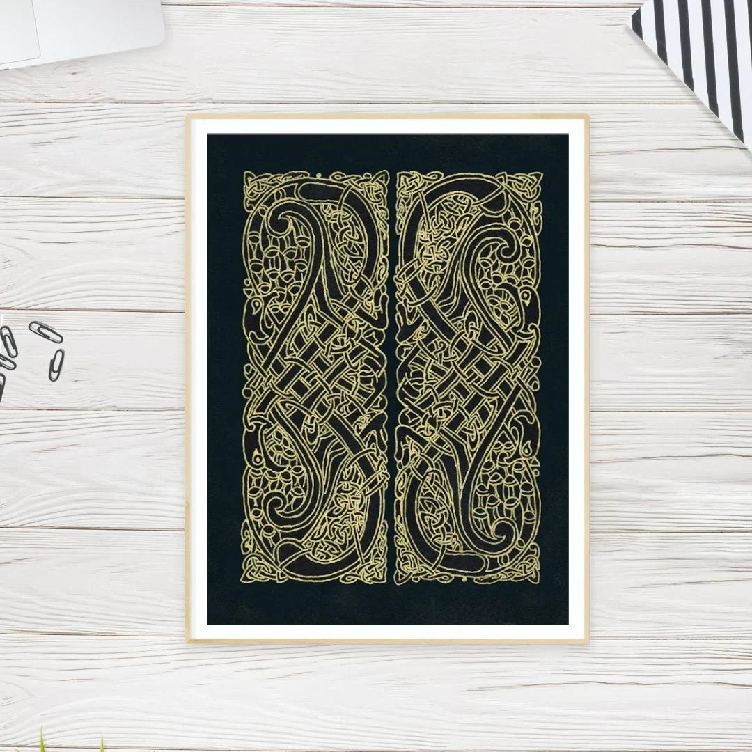 Celtic Knot Intertwined Birds Fine Art Print Book of Kells