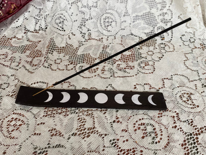 Moon Phases Stick Incense Ash Catcher - Celestial Zen Holder