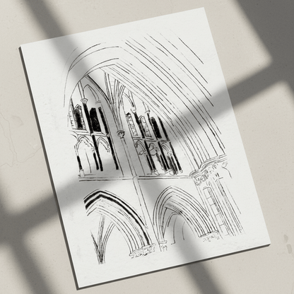 Gothic Medieval Architecture Fine Art Print Arches and Vaults