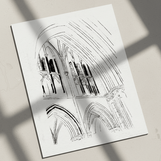 Gothic Medieval Architecture Fine Art Print Arches and Vaults