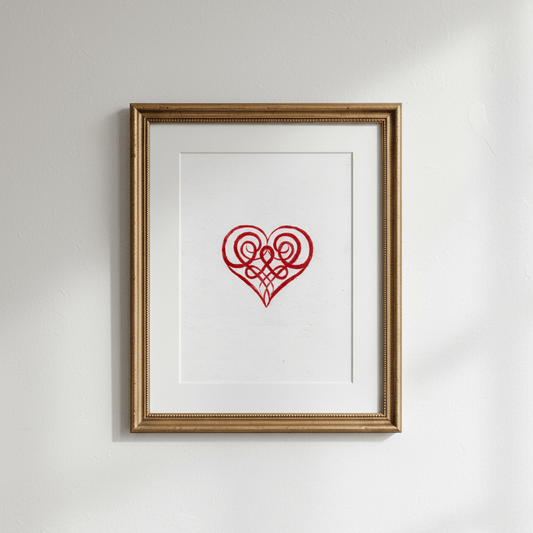 Celtic Heart Knotwork Fine Art Print Archival Reproduction