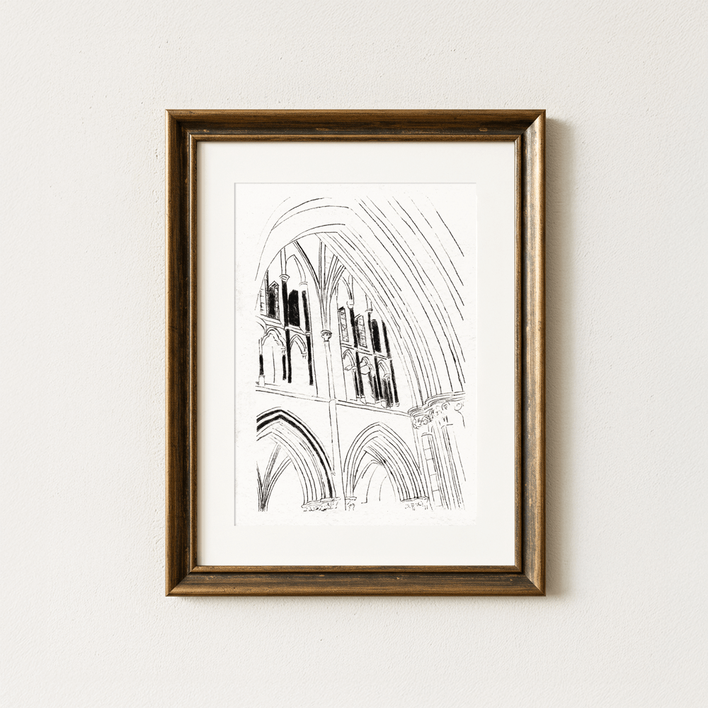 Gothic Medieval Architecture Fine Art Print Arches and Vaults