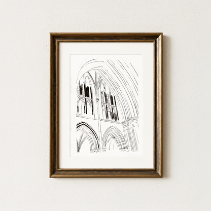 Gothic Medieval Architecture Fine Art Print Arches and Vaults