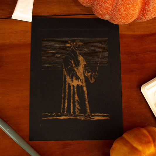 Medieval Plague Doctor Wall Art Print Gothic Historical Art