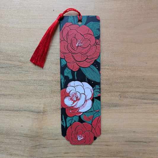 Camellia Bloom Red Floral Bookmark