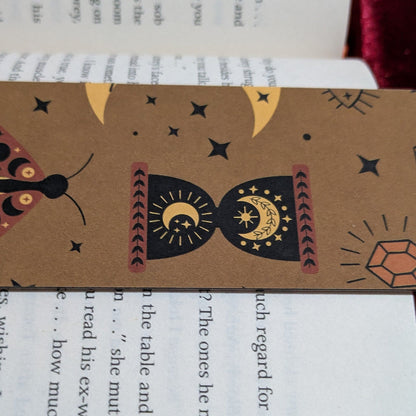 Celestial Moth Sigil Kraft Bookmark Printed Art Object