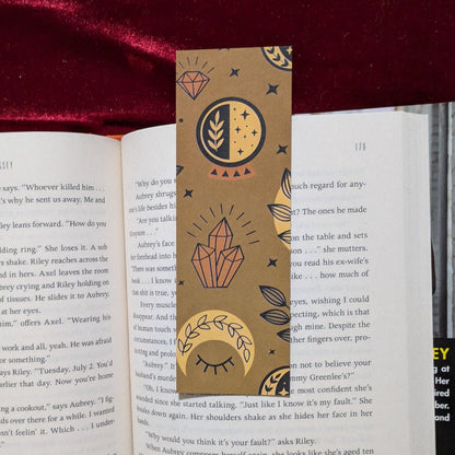 Celestial Moth Sigil Kraft Bookmark Printed Art Object