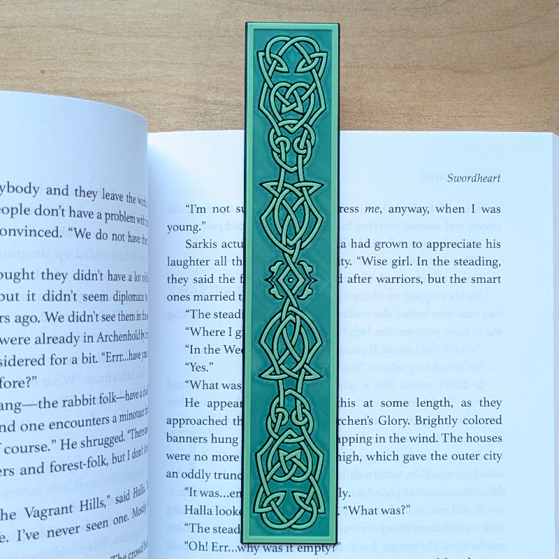 Celtic Guardian Textured Bookmark | Emerald