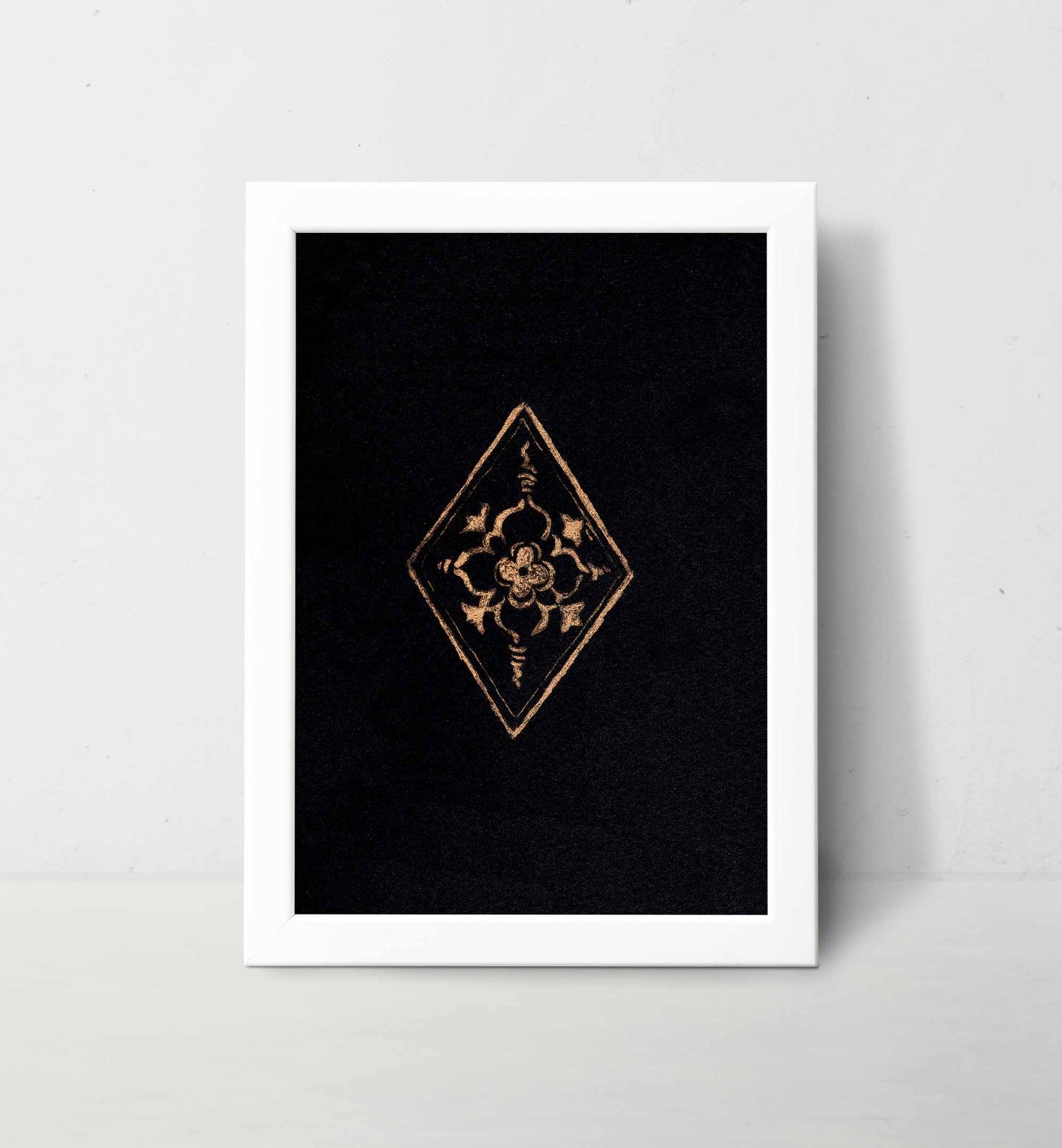 Regal Bloom Fine Art Print Medieval Tile Intaglio Botanical