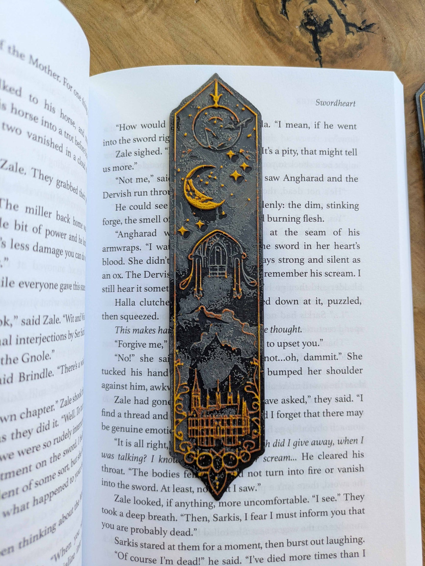 Celestial Gothic Castle Bookmarks – Handcrafted Elegant Black & Gold Magic Themed Bookmarks