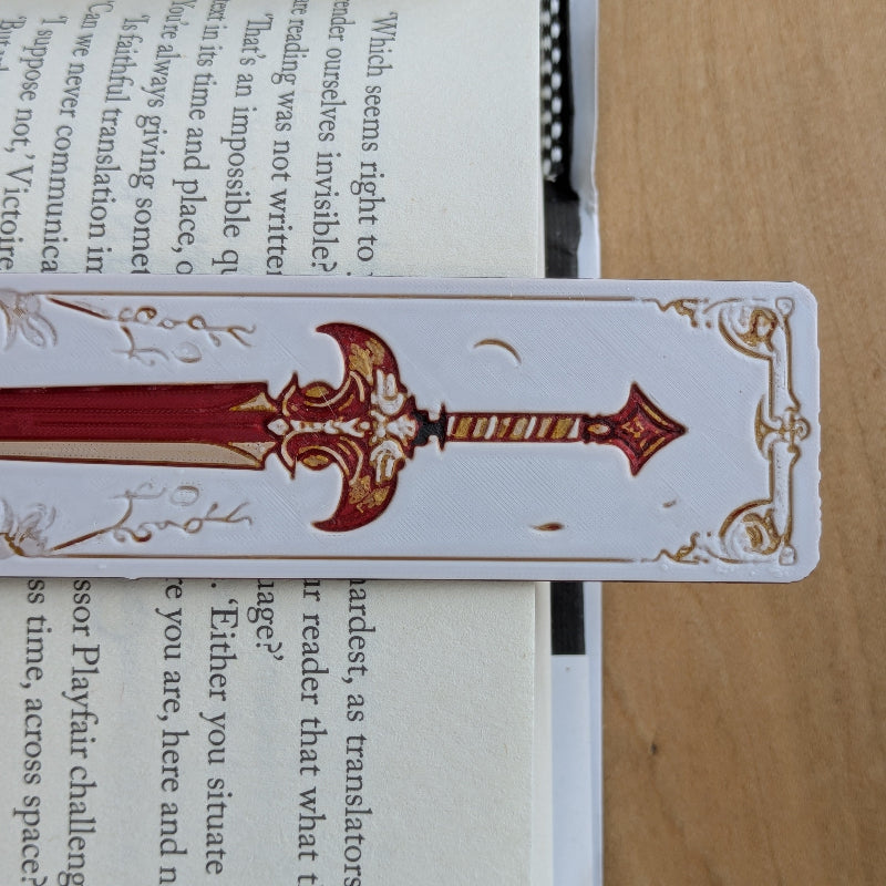 Crimson Oath I Sword Bookmark Textured Fantasy Reader Gift