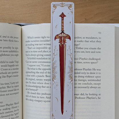 Crimson Oath I Sword Bookmark Textured Fantasy Reader Gift
