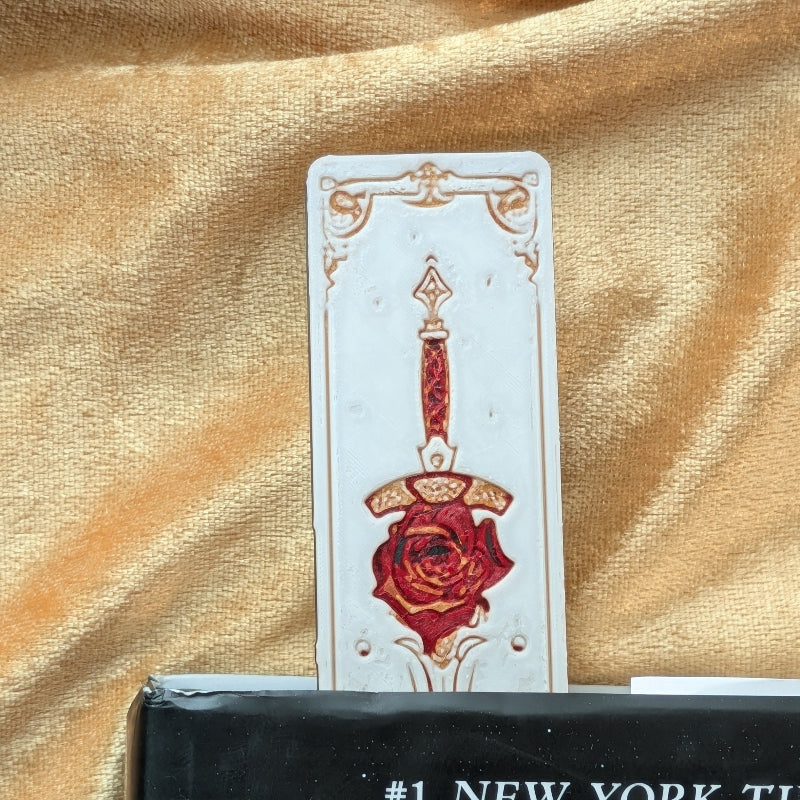 Crimson Oath III Rose Sword Bookmark Romantic Medieval Art