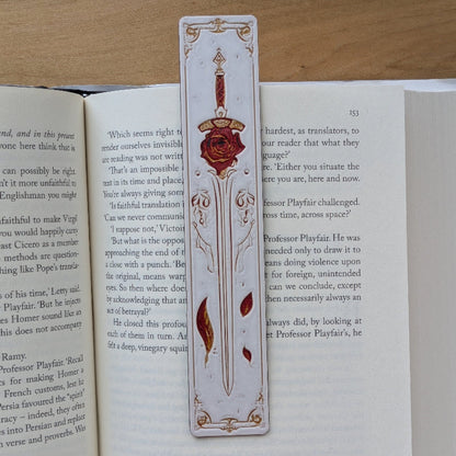 Crimson Oath III Rose Sword Bookmark Romantic Medieval Art