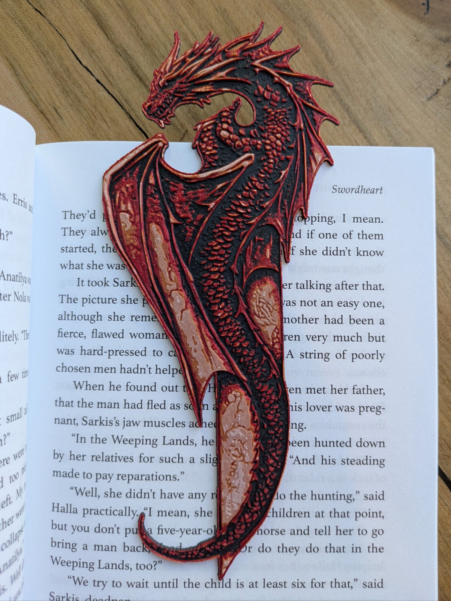 Fierce Red Dragon Bookmark – Fantasy-Inspired Gothic Book Lover’s Accessory