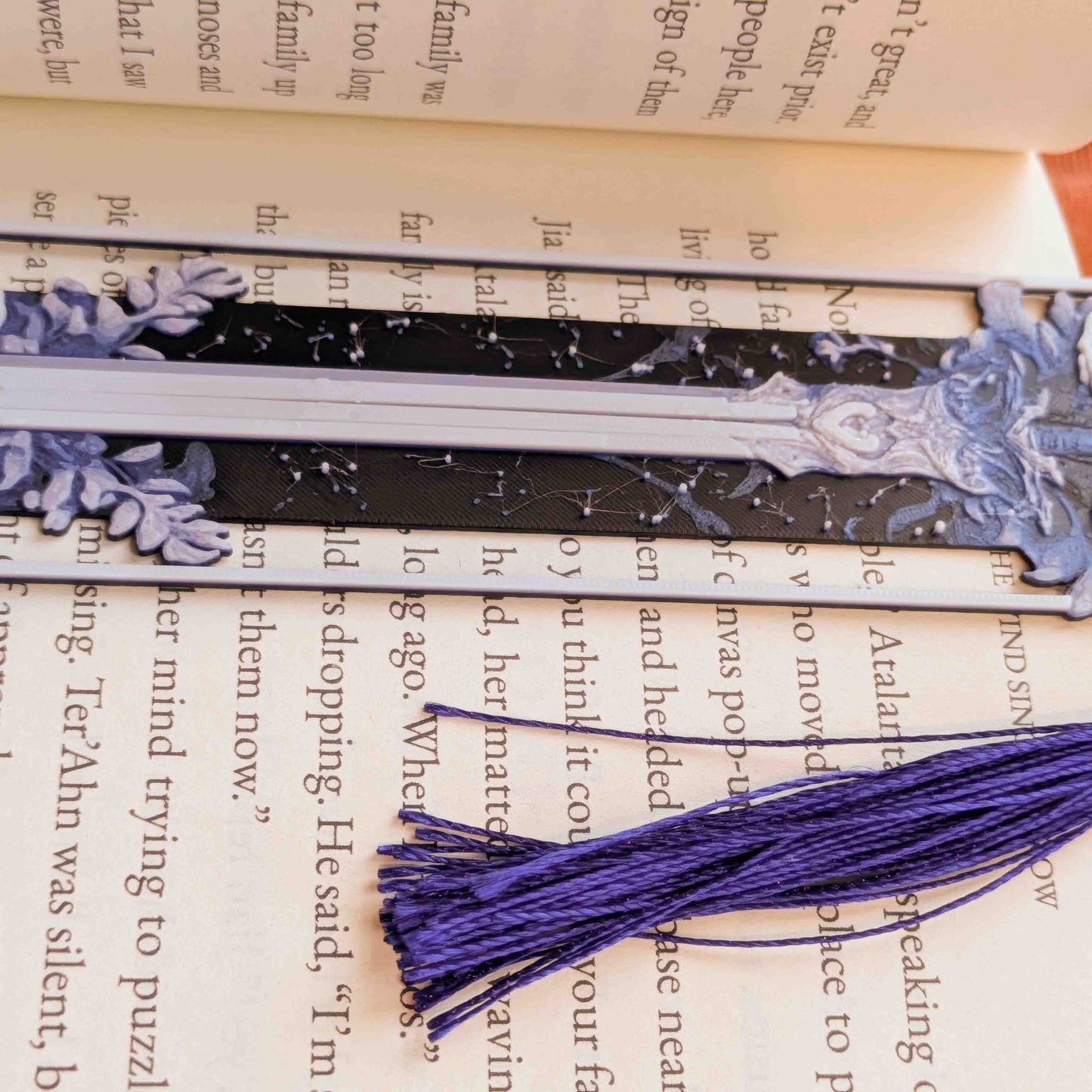 Floral Sword Bookmark Fantasy Bookmark Long Tassel Page Saver