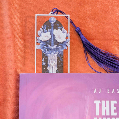 Floral Sword Bookmark Fantasy Bookmark Long Tassel Page Saver