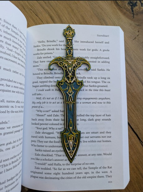 Gilded Sword Bookmark – Ornate Medieval-Inspired Fantasy Bookmark for Readers
