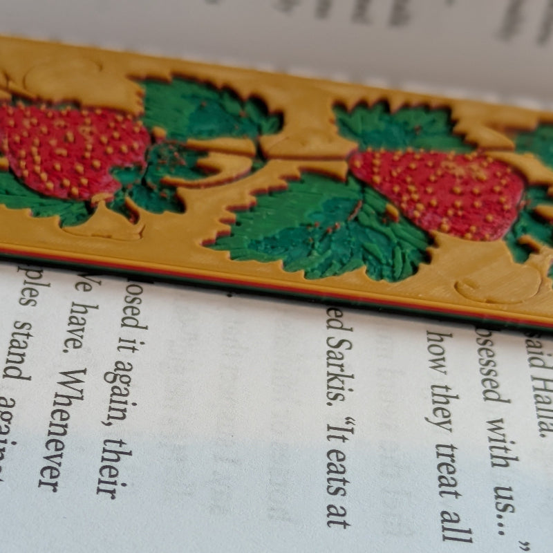 Strawberry Vine Bookmark Textured Gothic Reader Gift