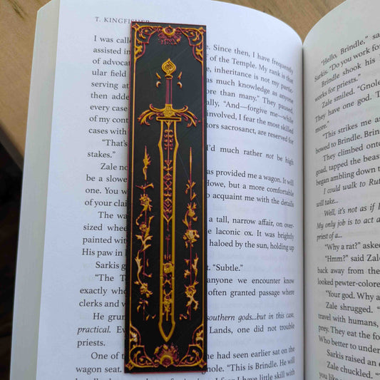 Obsidian Nocturne Celestial Gothic Sword Bookmark
