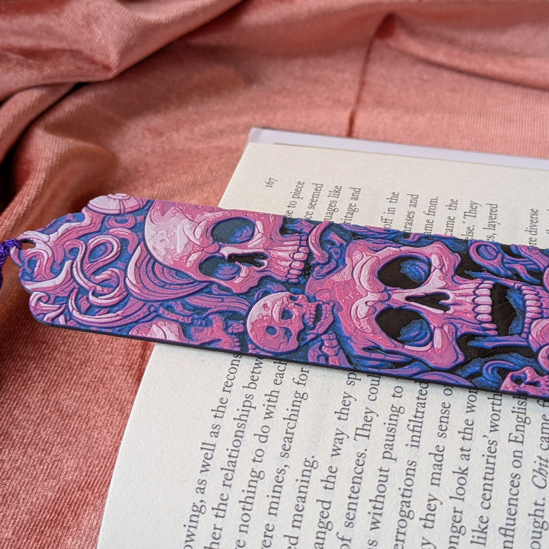 Purple Skull Folklore Bookmark 6x2 Art Reader Gift