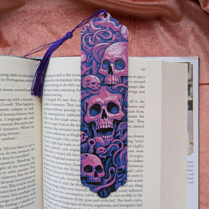 Purple Skull Folklore Bookmark 6x2 Art Reader Gift