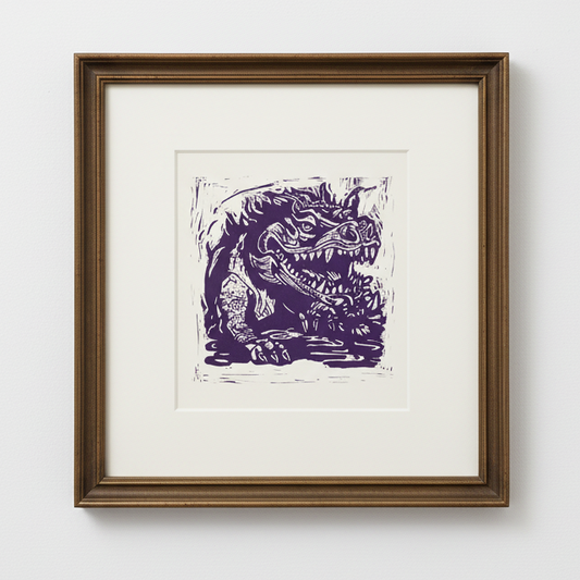 Purple Hodag Folklore Art Print Archival Reproduction Wall Art
