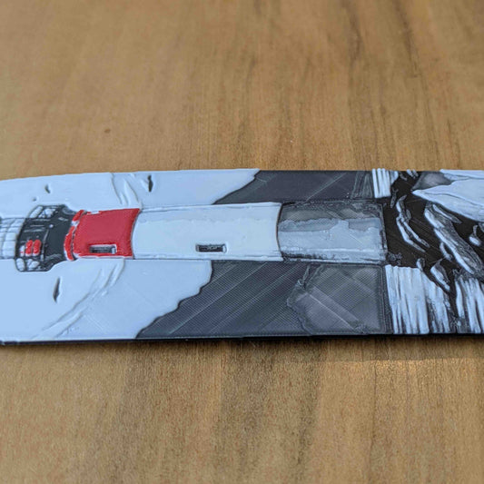 Red Lighthouse Coastal Bookmark Art Reading Gift