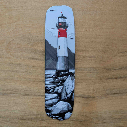 Red Lighthouse Coastal Bookmark Art Reading Gift